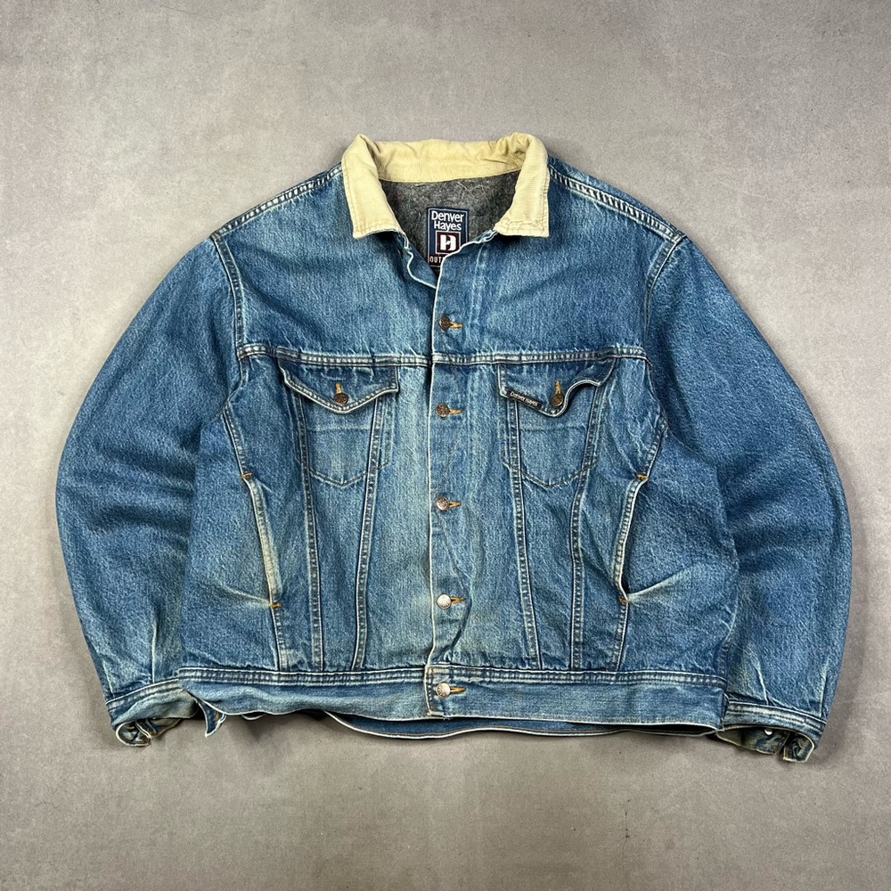 Stormrider Denver Hayes Blue Denim Jacket with Beige Collar
